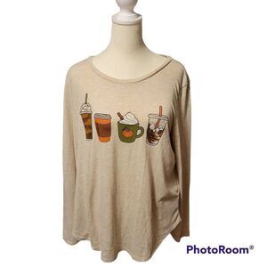 NWT State of Mine Pumpkin Spice Time Ladies Harvest Top Size L